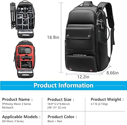 FPVtosky Backpack for DJI Mavic 3 Series,Support DJI RC Pro & RC-N1[CASE ONLY]