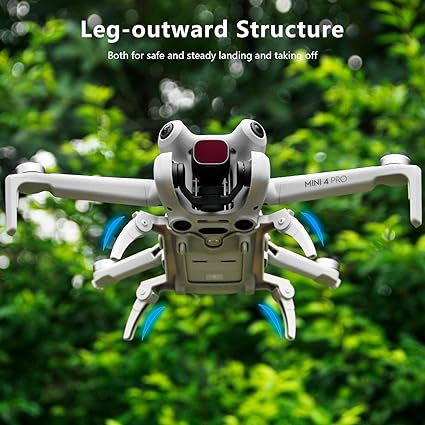 FPVtosky Landing Gear for DJI Mini 4 Pro Drone, DJI Mini 4 Pro Drone Spider Leg Foldable Extension Kit(Grey)