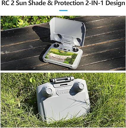 FPVtosky 3-IN-1 Mini 4 Pro RC 2 Sun Hood protective Cover + 2 Screen Protector + Lanyard Bundle