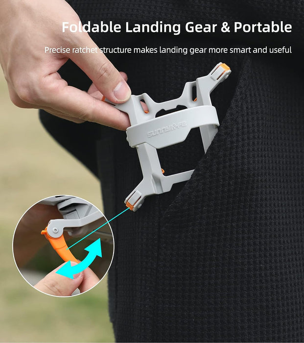 FPVtosky Landing Gear for DJI Mini 3, DJI Mini 3 Drone Spider Leg Foldable Extension Kit (Orange)